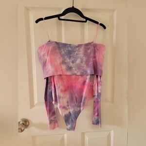 Le Lis Pastel Offshoulder Tie-Dye Top NWT